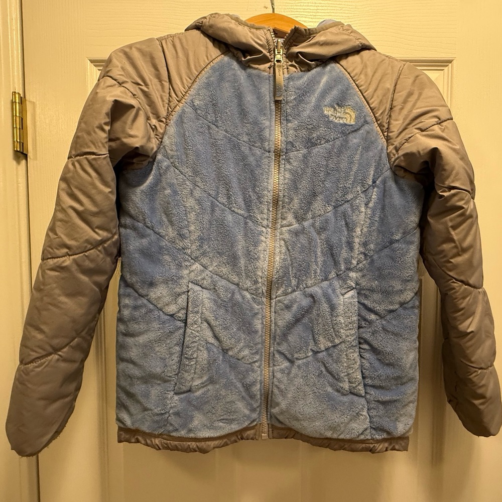 The North Face Girls Reversible Jacket With Hood Size Large 14/16 GUC+